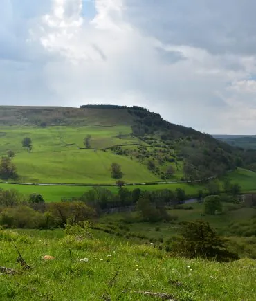 Farm Landscape in Northern England Under Cloudy Skies